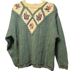 Vintage grannycore cottagecore floral 3d sweater